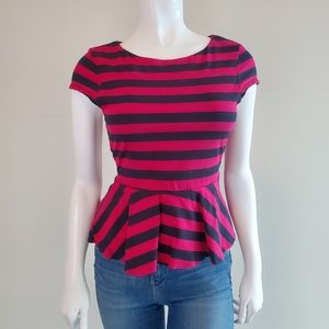 Bebe stripped peplum top